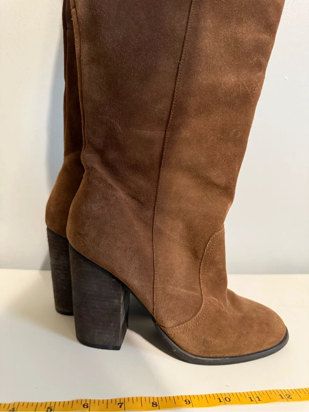 Carlos Tall Brown Suede Over-The-Knee Block Heel Boot